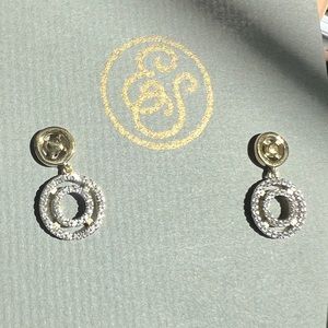 Diamond & 14K gold plated sterling silver earrings (.925 SS)